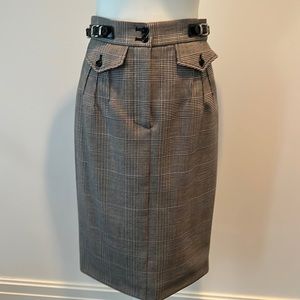 Dolce & Gabbana Tartan Plaid High Rise Wool Skirt